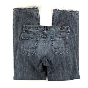7FAM High Rise Relaxed Fit Button Fly Jeans 30